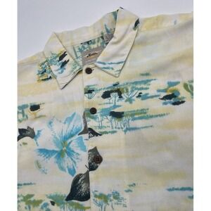 Vintage Hobie Surf Hawaiian AOP Camp Shirt Mens XL‎ Casual Button Up 80s